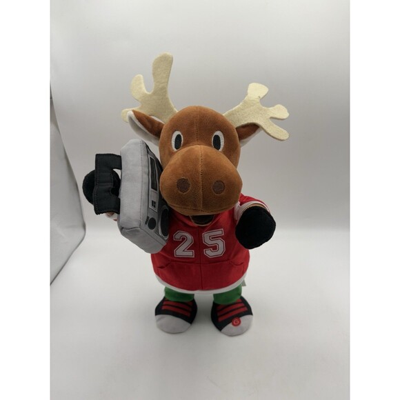 Gemmy Merry Christmas Animated Moose Plush Sings & Dances Boom Box Rap Toy VIDEO - Picture 5 of 7